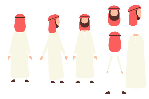 Arab Muslim Male Characters for Dynamic Visual Storytelling