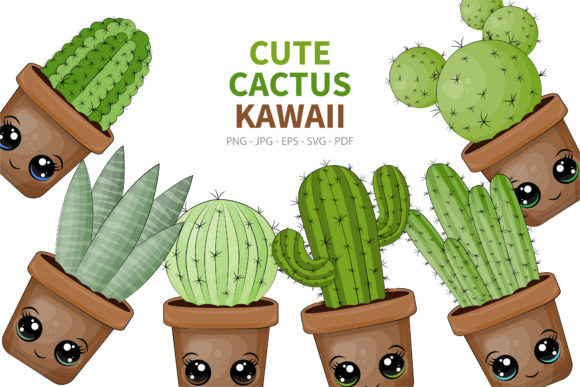 Cartoon Cactus Kawaii: Your Go-To Clipart Cactus Set
