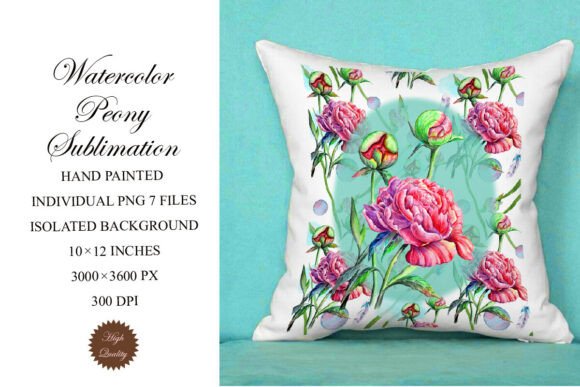 Elevate Your Designs with Watercolor Peony Sublimation PNGs