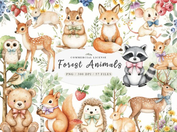 Forest Spring Woodland Animals Clipart: A Design Asset Deep Dive