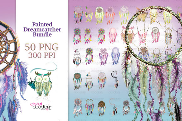 Painted Dreamcatcher Bundle: Vibrant Graphics for Your Projects