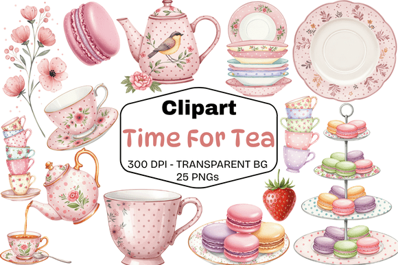 Unveiling the Charming Tea Party Clipart Set for Designers