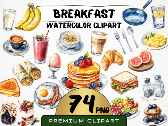 Watercolor Breakfast Clipart 74 Png: Fresh Design Assets