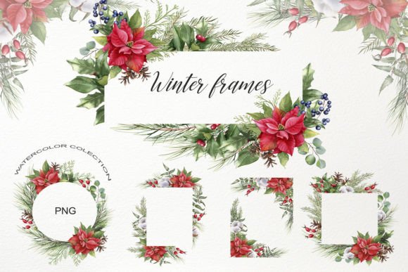 Watercolor Christmas Frame Clipart PNG: Your Holiday Design Toolkit