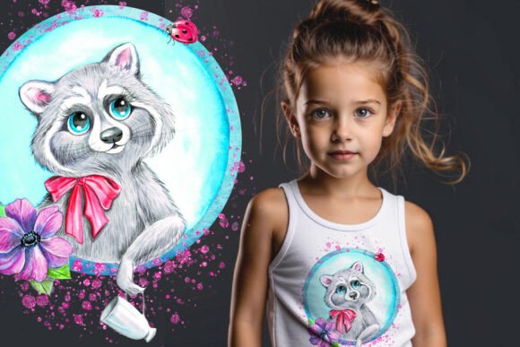 Watercolor Raccon Sublimation, PNG: A Designer's Asset